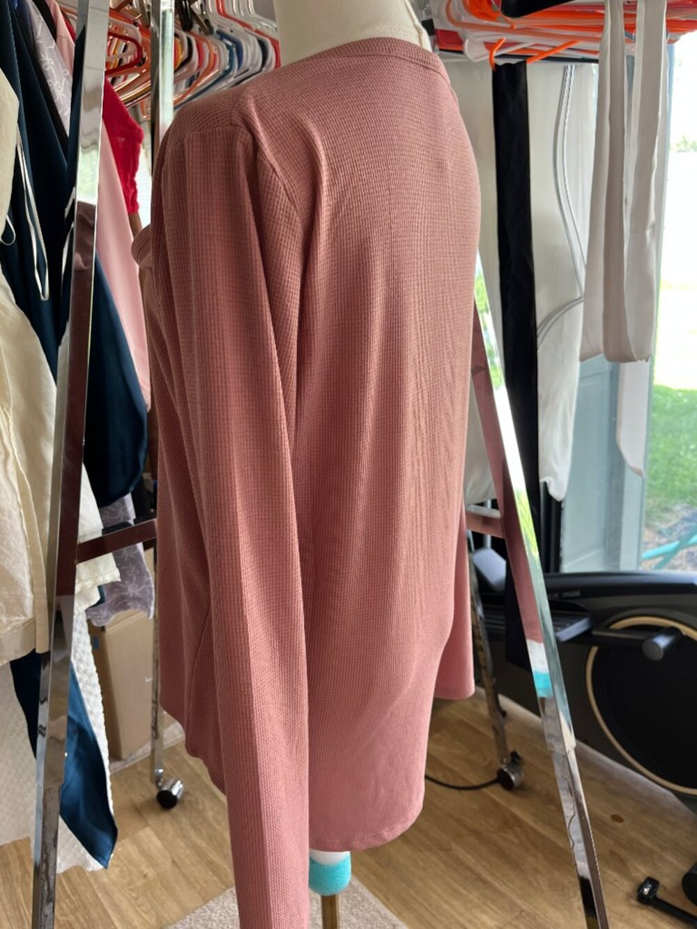 Athleta Wind Down Waffle Knit Sleep Top Palermo Pink XL - Picture 9 of 11